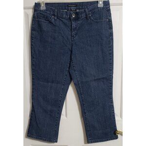 Liz Claiborne Axcess Cropped Jeans Womens Size 10 Stretch Relax Fit Blue